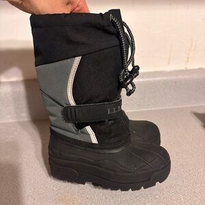 L.L. Bean Black and Gray Kids Snow Boots
